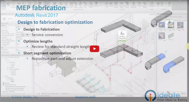 How to use design to fabrication tool in Revit 2017