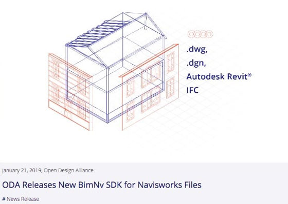 New BimNv SDK for Navisworks Files launched by ODA (Open Design Alliance)