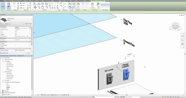 How to visualize levels position & name of a 3D view with Dynamo for Revit