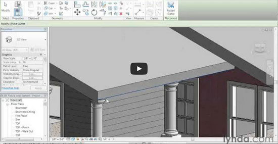 Designing a House in Revit Architecture 34 Gutters Fascia Designing a House in Revit Architecture 34 Gutters Fascia