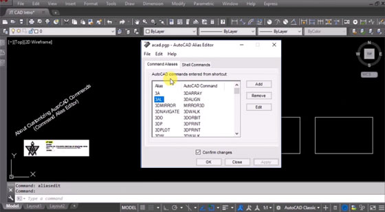 How to create command aliases for full length command in AutoCAD 2000