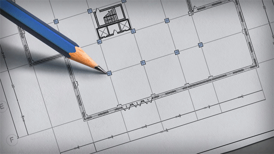 How AutoCAD is used for drawing column layout plan