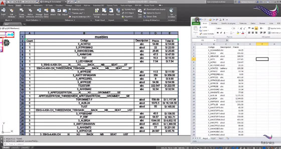 How to link excel based spreadsheet to an Autocad drawing