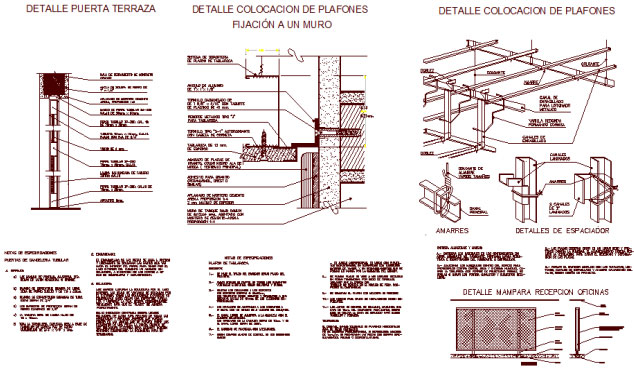 Download construction details of ceiling available in .dwg format