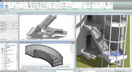 Create stairs by component in Revit Architecture 2018