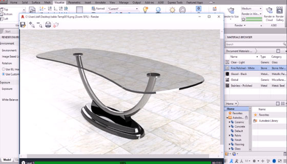 How to use AutoCAD 2018 for creating 3D model of a desk table