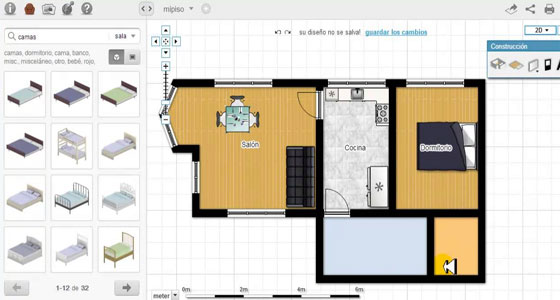 Floorplanner is a handy program to draw floor plans online in 2D or 3D
