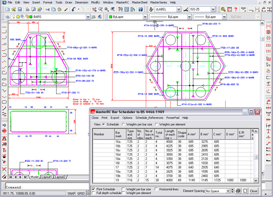 MasterRC is a cad based application for detailing & scheduling of Reinforced Concrete