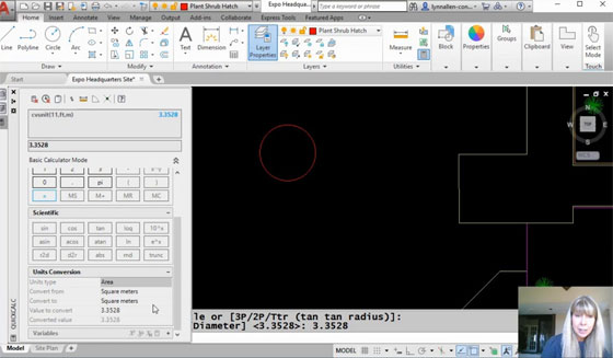Simple metric conversion with AutoCAD QuickCalc calculator