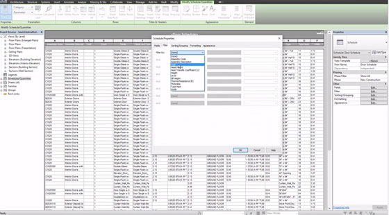 develop schedule for architectural projects with Revit 2016