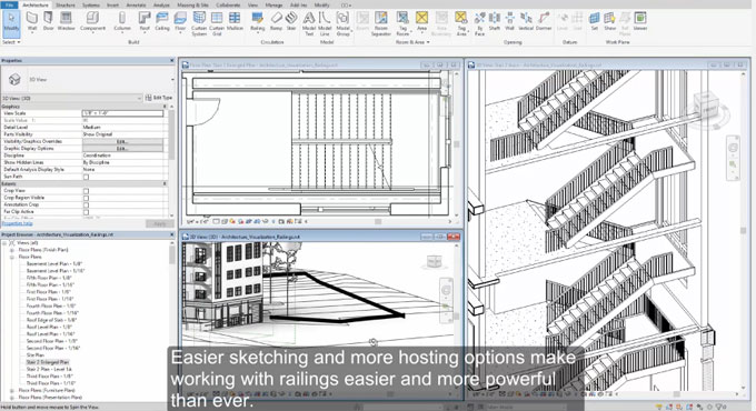 New railing feature and other crucial features in Revit 2018