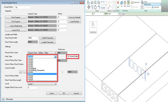 Revit hollow-core plant with floor plannings