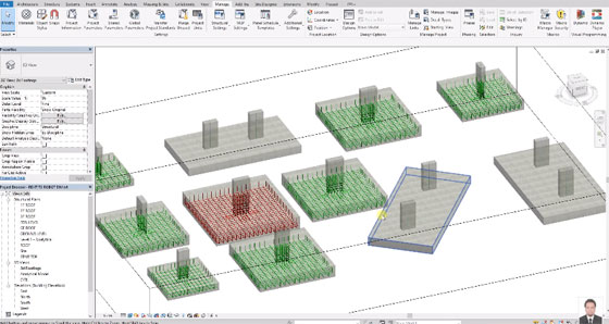 Reinforcement modeling in combined footing with Revit